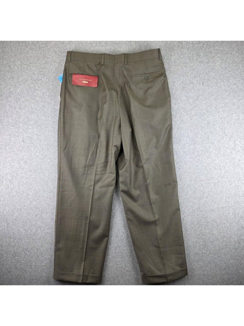 Louis Raphael Rosso Red Dress Pants Mens 36x29 Beige Pleated Cuffed NWT